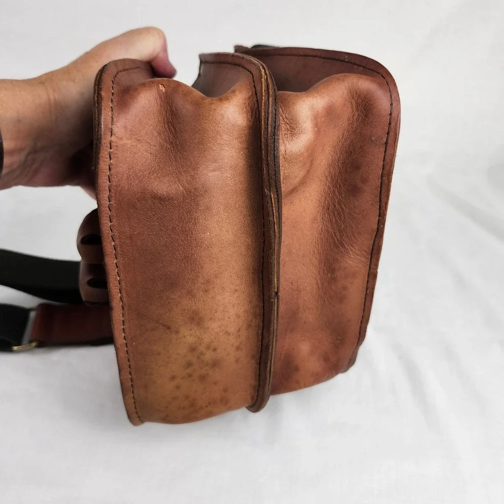 VTG J.W. HULME CO. Leather Shotgun Shell Bag Pouch USA Made Clays Skeet Hunting